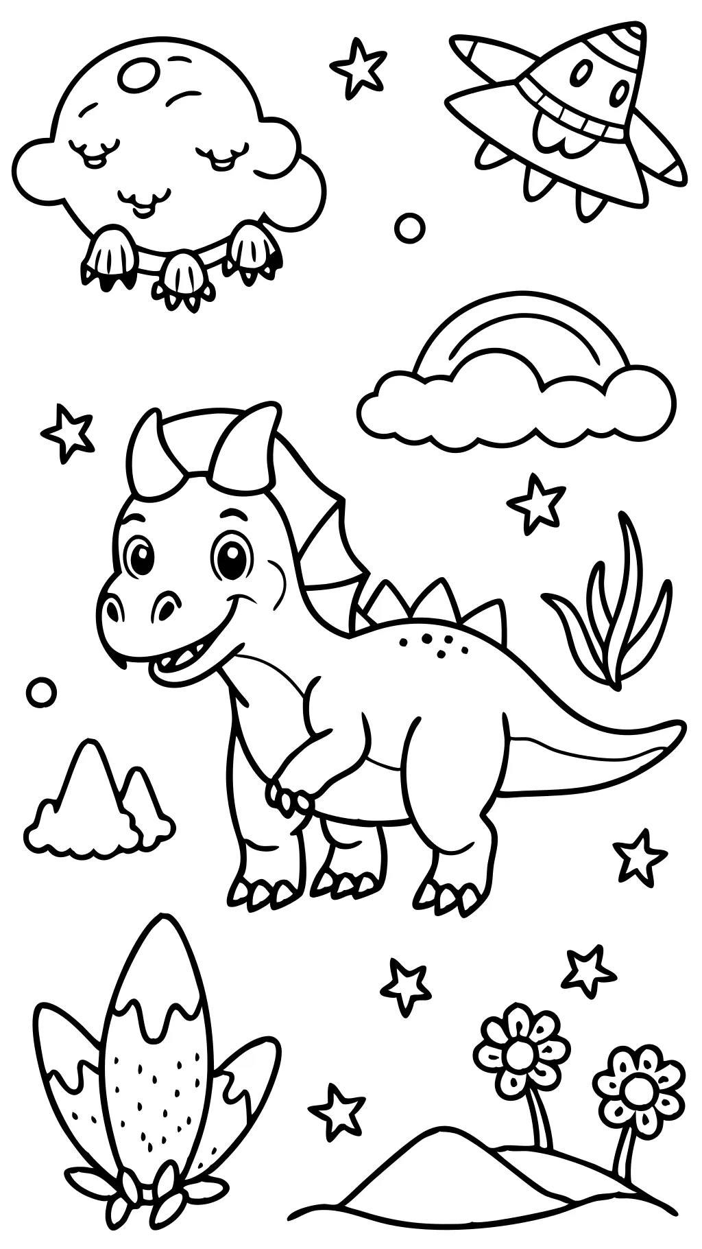 coloriages de mignons dinosaures